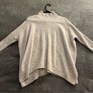LOFT Cream Knit Turtle Mock Neck Sweater XXS
